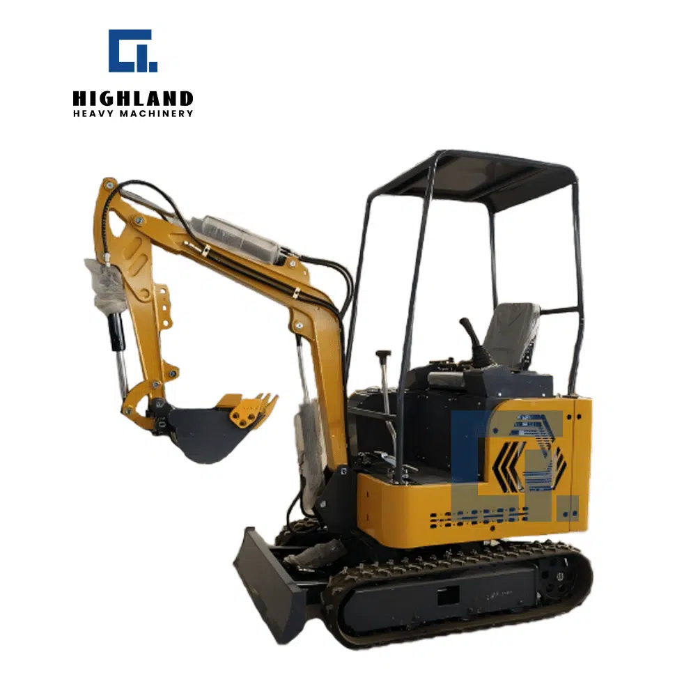 HIGHLAND HEAVY MACHINERY HIW 17 mini excavator with dozer blade, versatile 1.7-ton machine for trenching and backfilling, perfect for eliminating manual labor on small landscaping and utility jobs