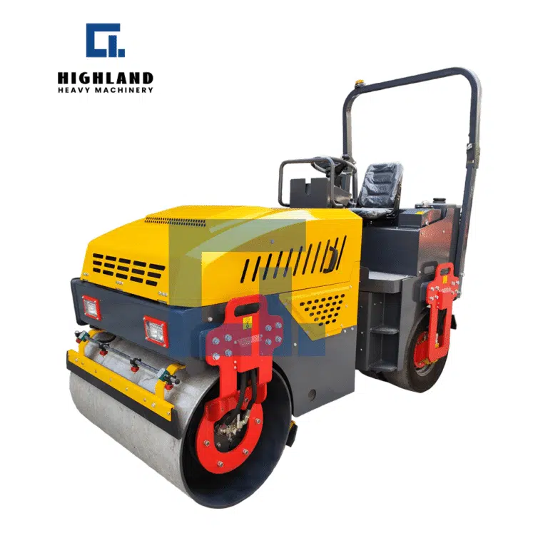 HIGHLAND HEAVY MACHINERY - Compact Ride-On Double Drum Roller | Precision Compaction for Small Asphalt Patches & Municipal Maintenance