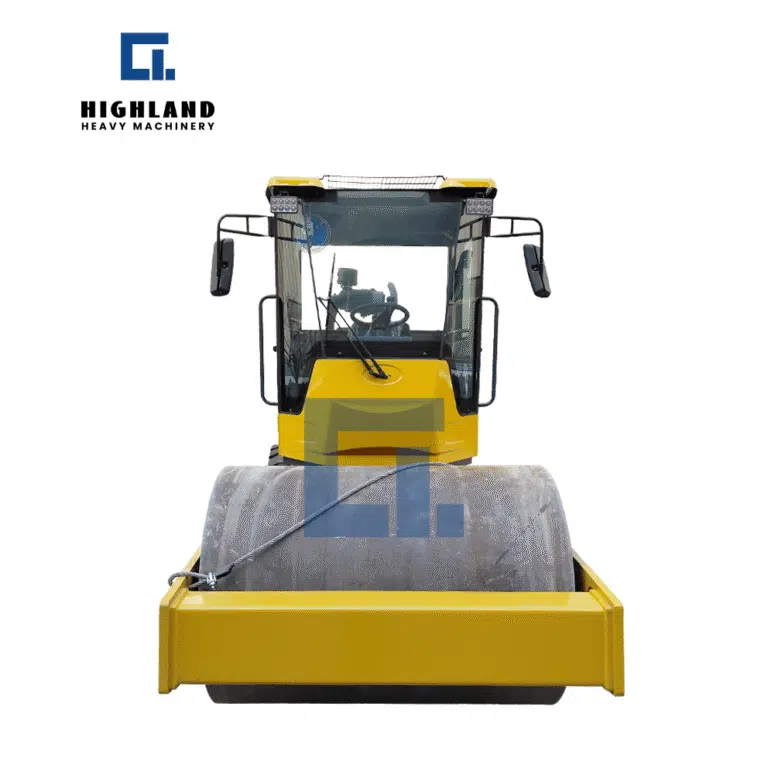 HIGHLAND HEAVY MACHINERY - HIR-JS6000 Single Steel Wheel Roller | Front View & Clear Visibility for Precision Compaction