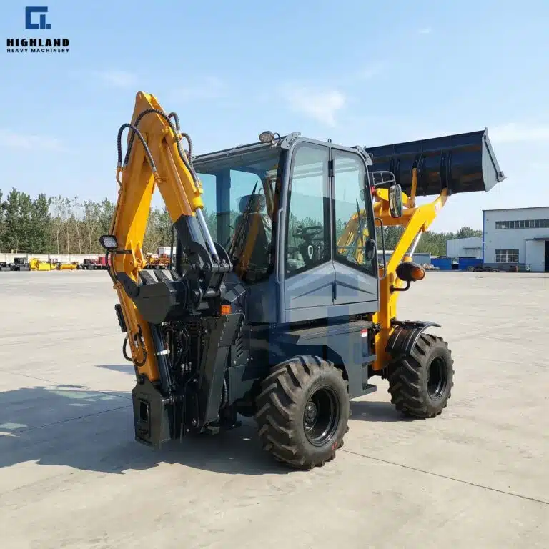 HIGHLAND HILT 50 Mini Backhoe Loader with Enclosed Cabin - Compact Earthmoving Equipment for Construction & Municipal Work